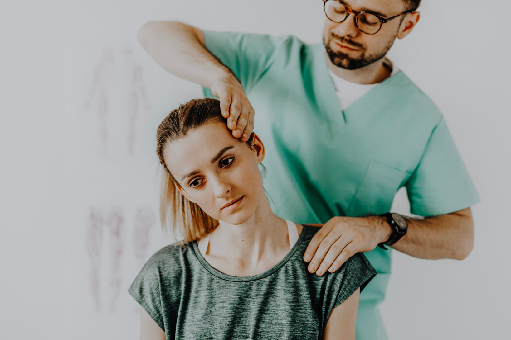 woman finding a chiropractor through initial treatment tests